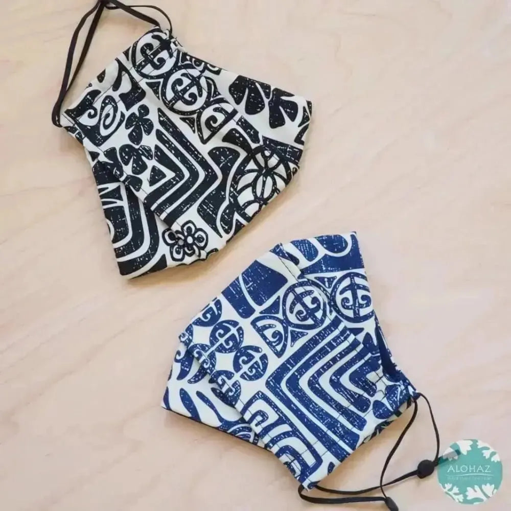 Antimicrobial 3d face mask + adjustable loops ~ blue