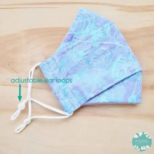 Antimicrobial 3d face mask + adjustable loops ~ lavender