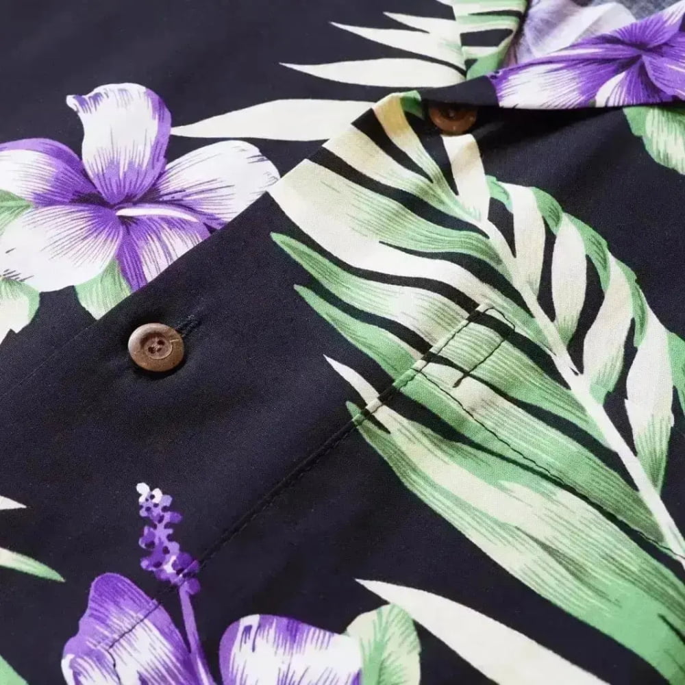 Atoll black hawaiian rayon shirt