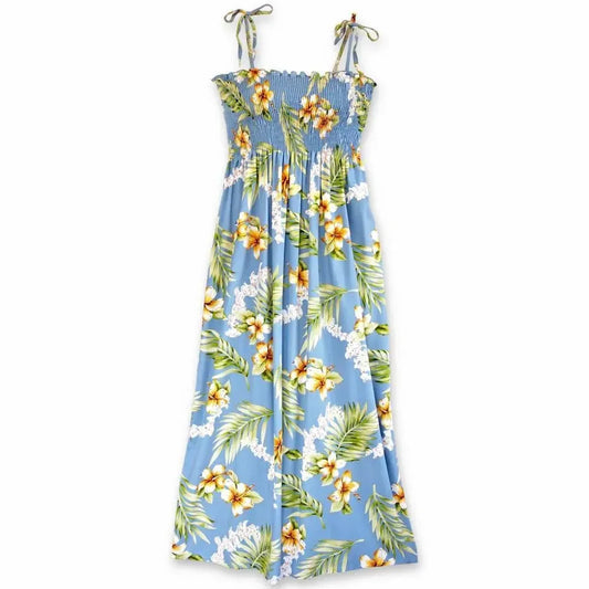 Atoll blue hawaiian maxi dress - alohaz