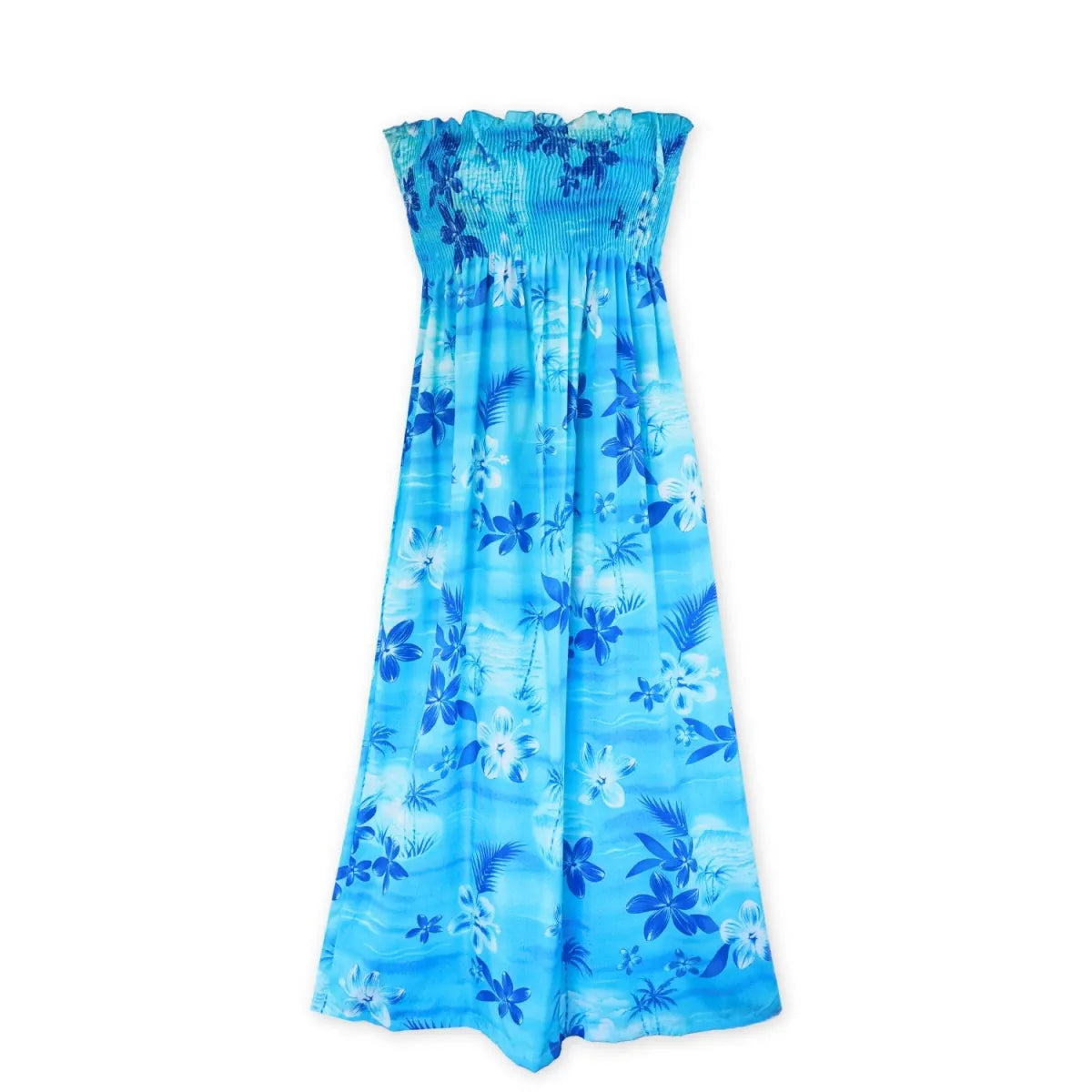 Aurora blue hawaiian maxi dress