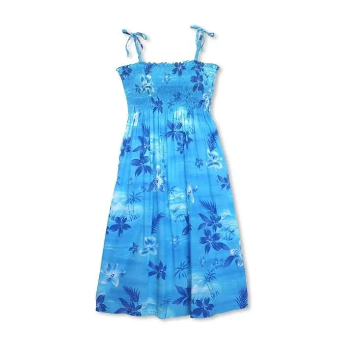 Aurora blue hawaiian moonkiss short dress