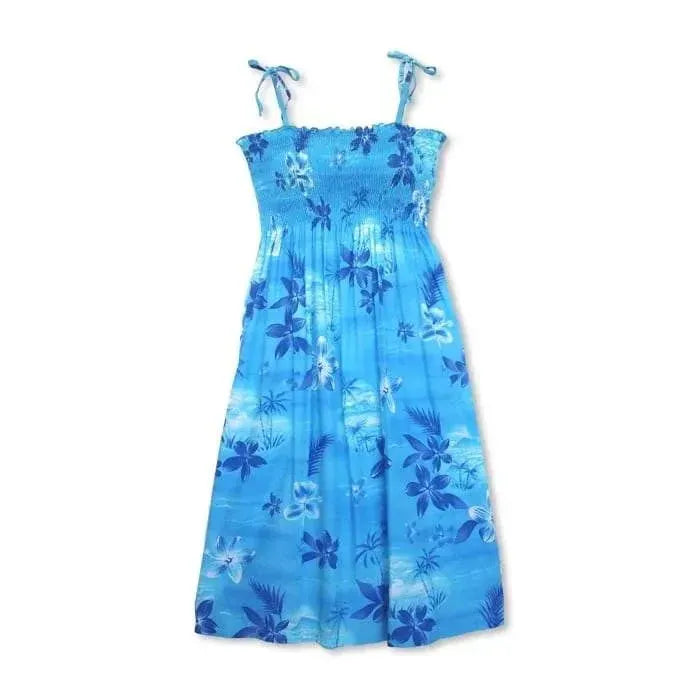 Aurora blue hawaiian moonkiss short dress - alohaz