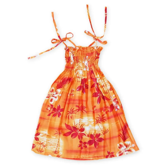 Aurora orange hawaiian girl sunkiss dress - alohaz