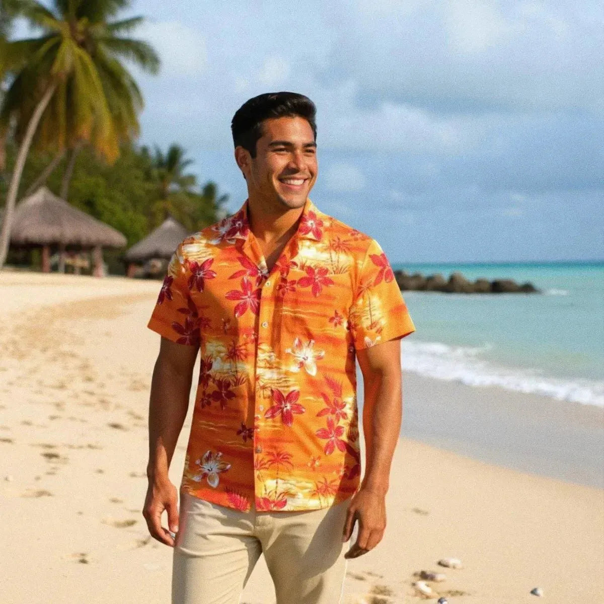 aurora orange hawaiian rayon shirt aurora orange hawaiian rayon shirt
