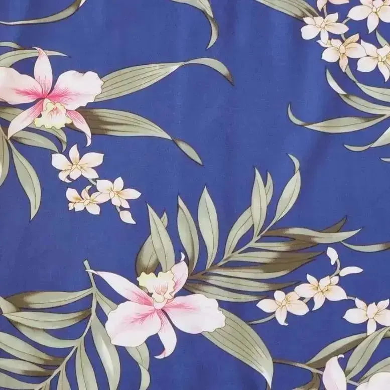 Bamboo orchid blue hawaiian moonkiss short dress