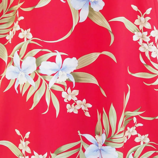 Bamboo orchid red hawaiian muumuu - alohaz