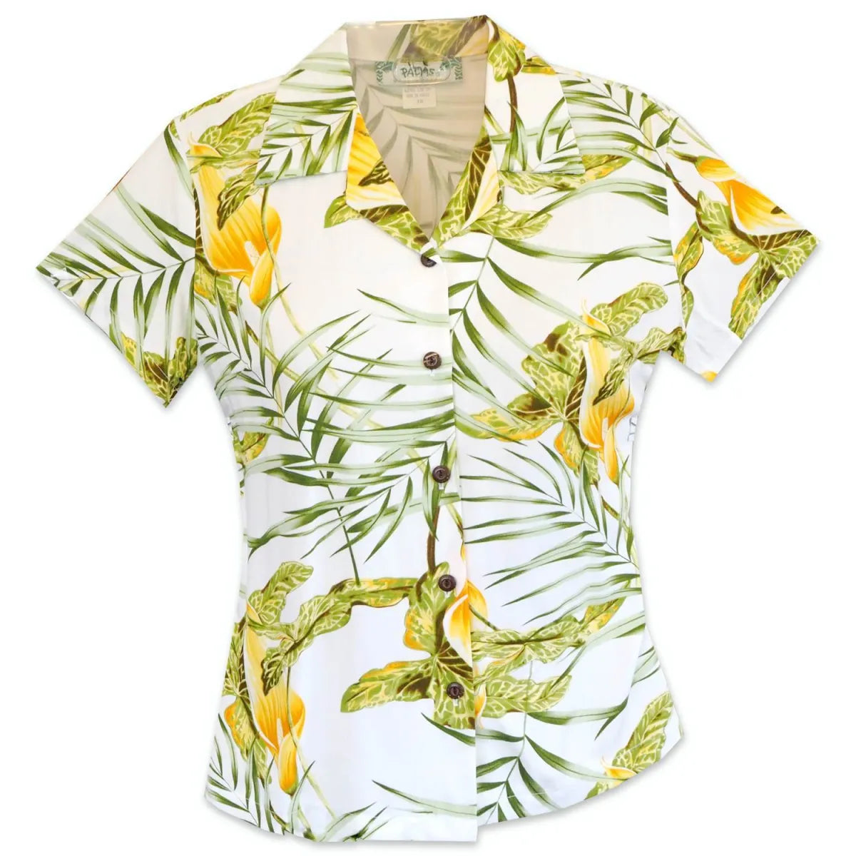 Calla white hawaiian lady blouse