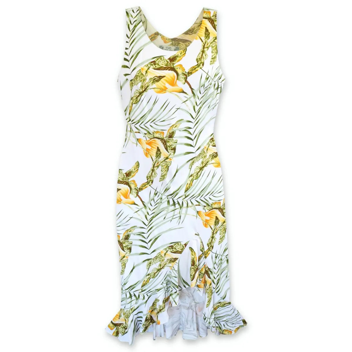 Calla white hawaiian naniloa dress