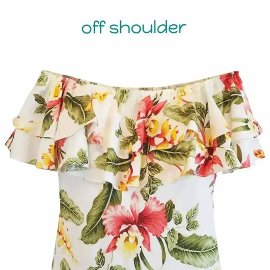 Cloud cream hawaiian rainbow short dress - alohaz