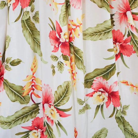 Cloud cream hawaiian rayon fabric - alohaz