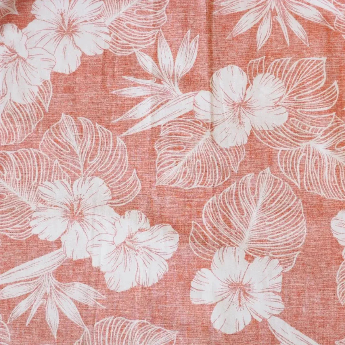 Coral moonlight reverse print hawaiian cotton shirt - alohaz