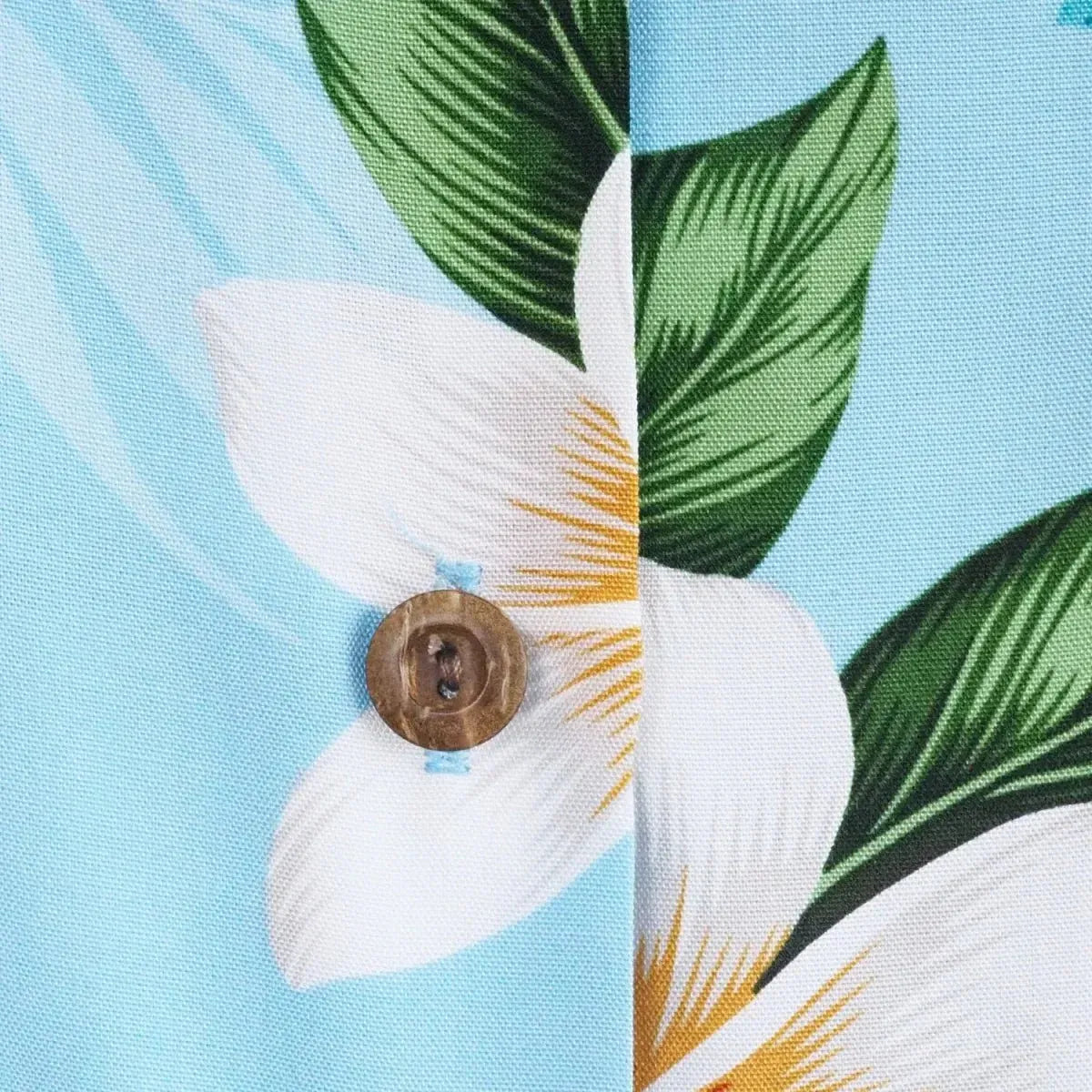 Escape blue hawaiian lady blouse - alohaz