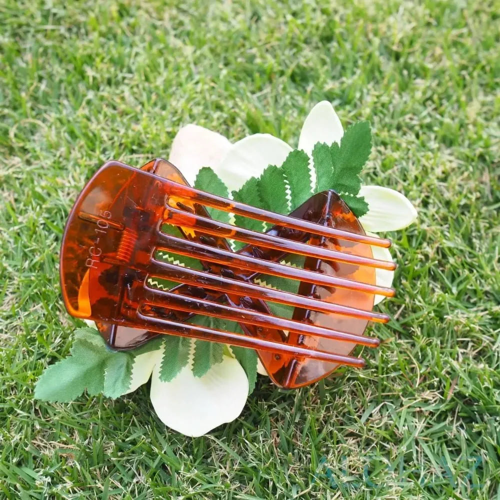 Green happy orchid flower hair clamp - alohaz