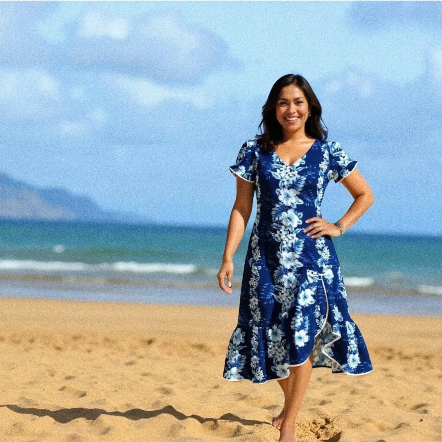 hanalei blue hawaiian makani dress - Alohaz blue / XL hanalei blue hawaiian makani dress - Alohaz blue / XL