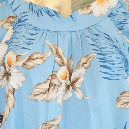 Hibiscus joy blue hawaiian muumuu - alohaz