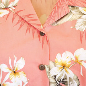 Hibiscus joy pink hawaiian lady blouse