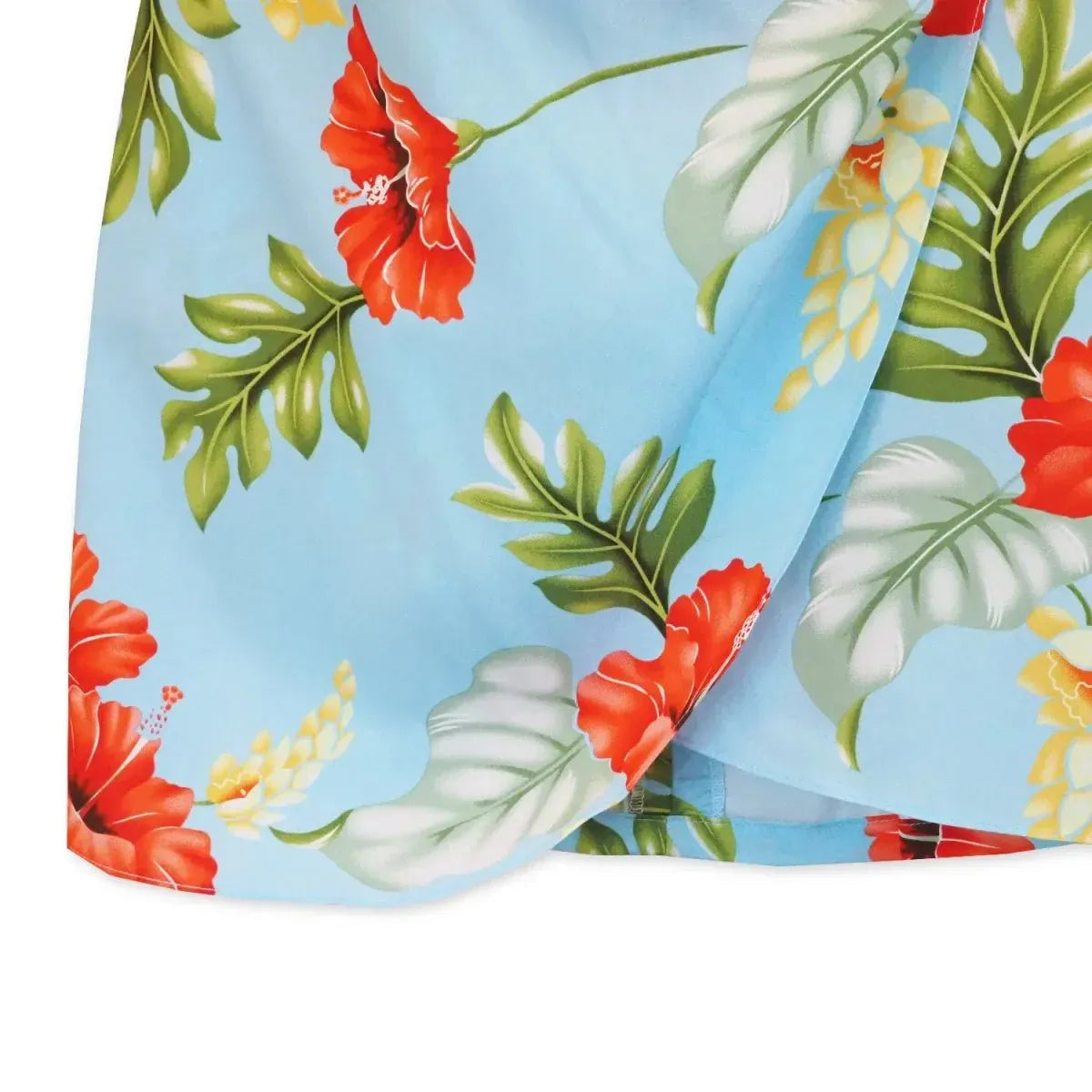 Honeymoon blue hawaiian honi sarong dress - alohaz