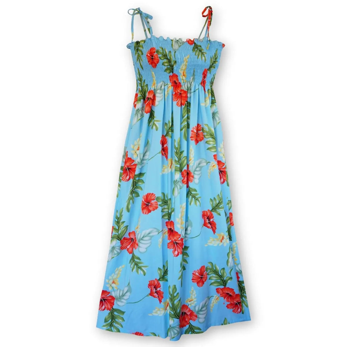 Honeymoon blue hawaiian maxi dress