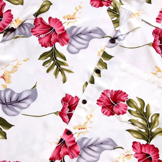 Honeymoon cream hawaiian rayon shirt - alohaz