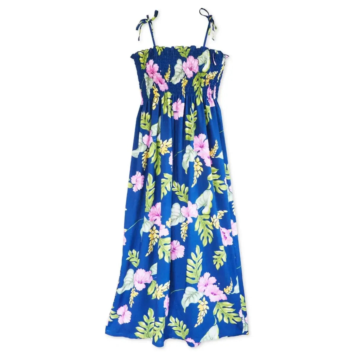 Honeymoon royal blue hawaiian maxi dress - alohaz
