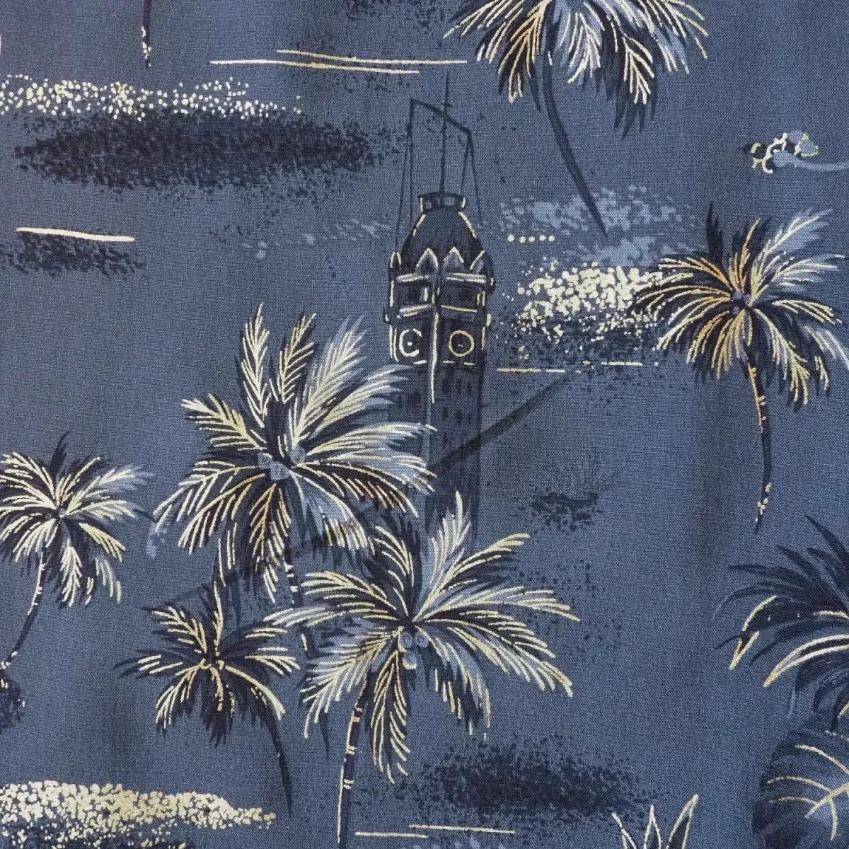 Honolulu grey hawaiian rayon fabric - alohaz