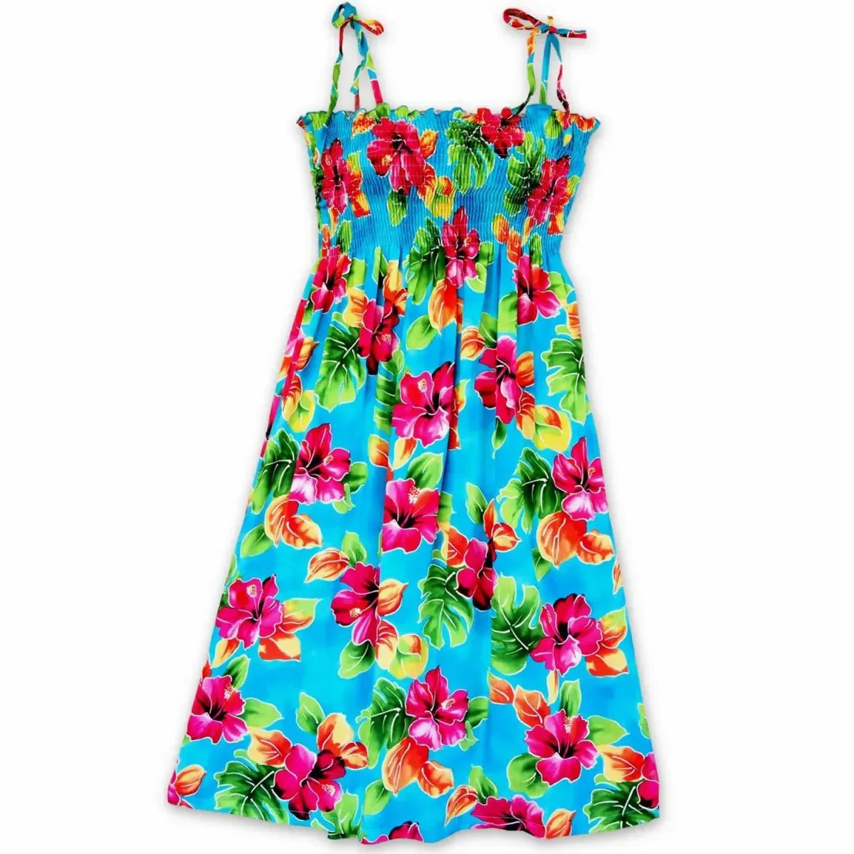 Hoopla blue hawaiian moonkiss short dress - alohaz