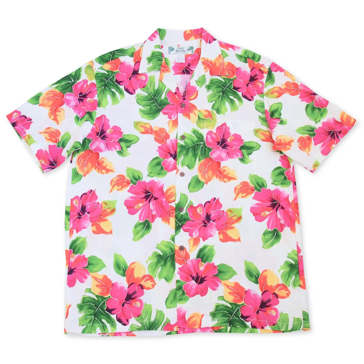 Hoopla white hawaiian aloha rayon shirt