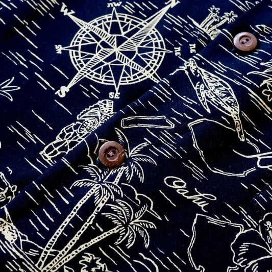 Island cruise black hawaiian rayon shirt - alohaz
