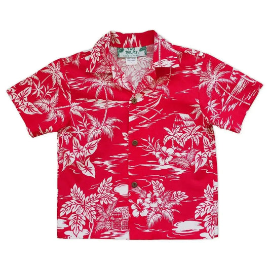 Island red hawaiian boy shirt - alohaz