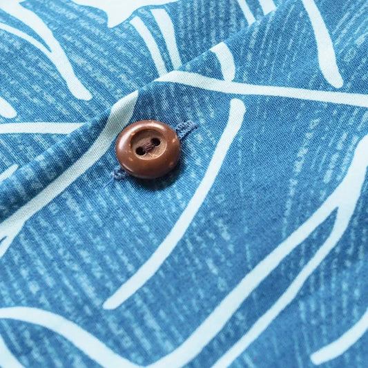 Ka’anapali aqua hawaiian cotton shirt - alohaz