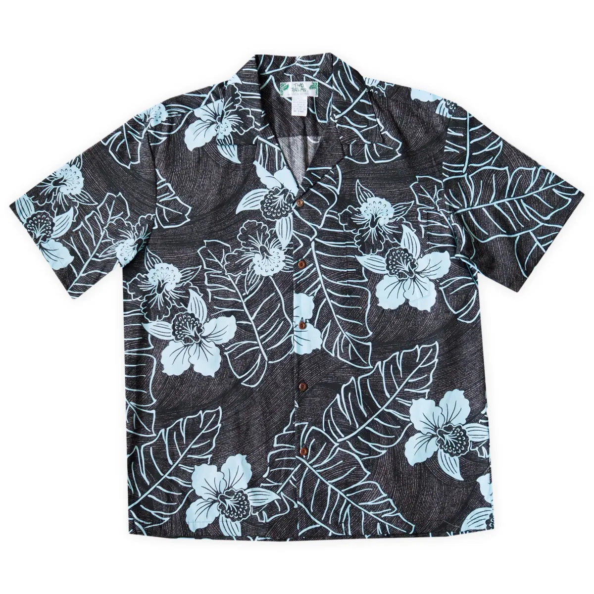Ka’anapali black hawaiian cotton shirt