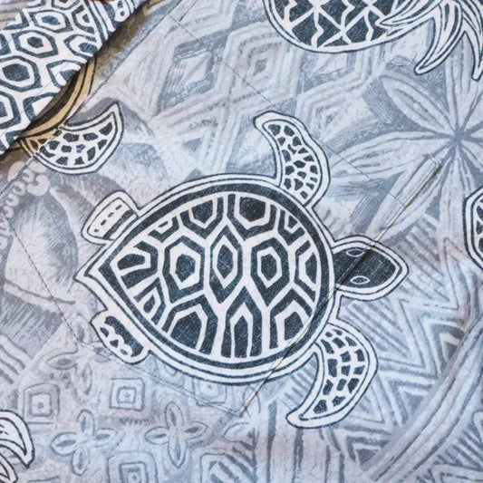 Kaena grey reverse print hawaiian cotton shirt - alohaz