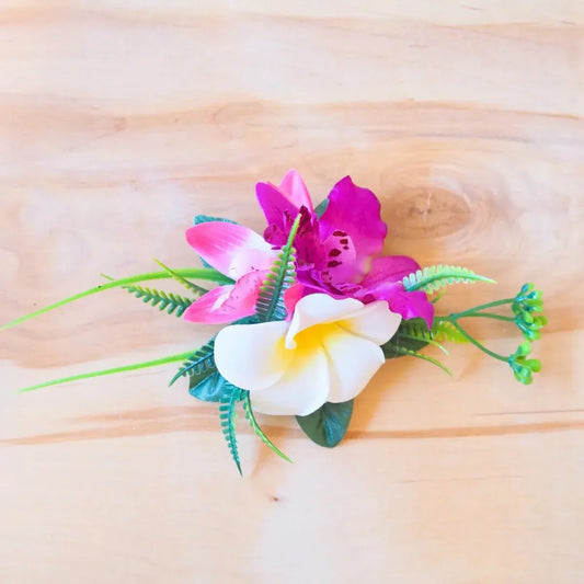 Kaia dark pink tropical flower hair clip - alohaz