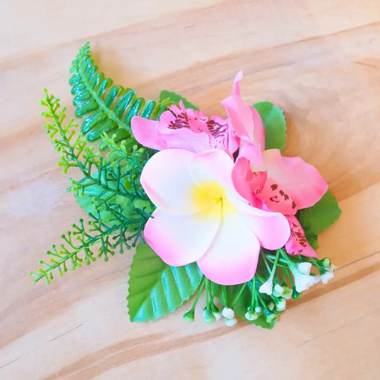 Kaia light pink tropical flower hair clip - alohaz