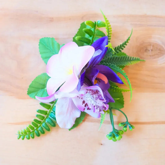 Kaia purple tropical flower hair clip - alohaz
