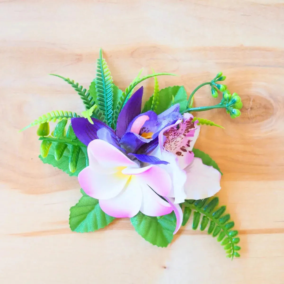 Kaia purple tropical flower hair clip - alohaz
