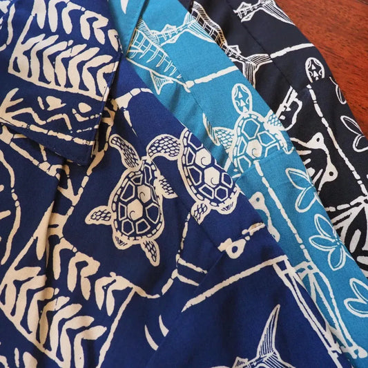 Kaka’ako teal hawaiian rayon shirt - alohaz