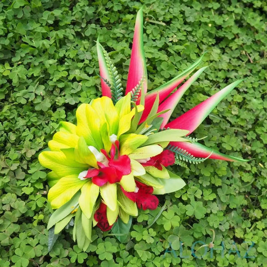 Laka green hawaiian flower hair clip - alohaz