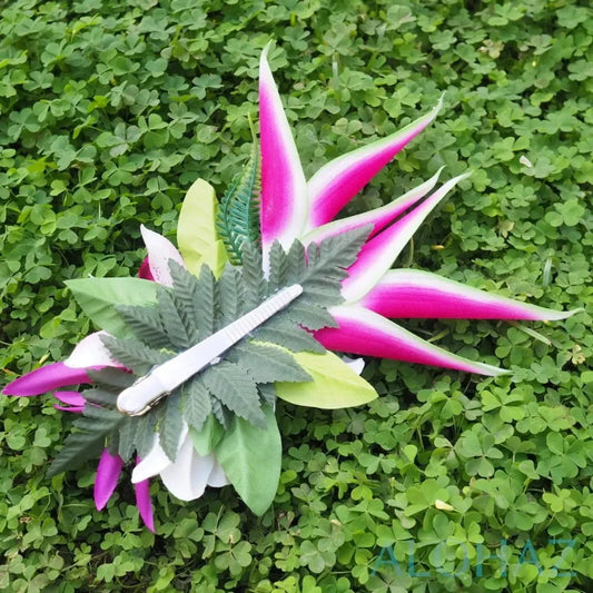 Laka purple hawaiian flower hair clip - alohaz