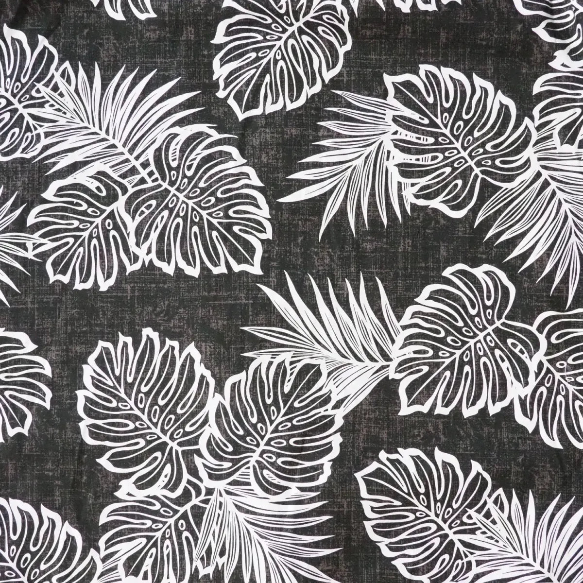 Leaf black hawaiian cotton shirt