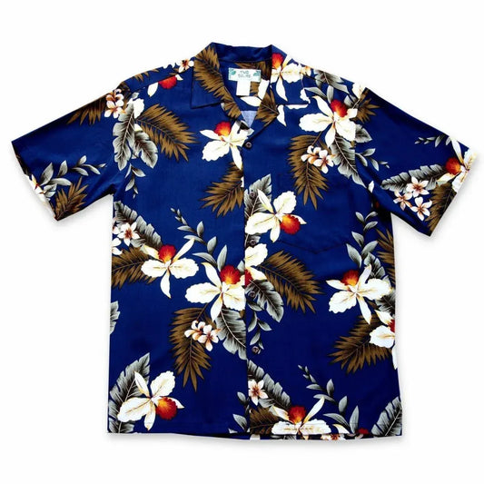 Majestic blue hawaiian rayon shirt - alohaz