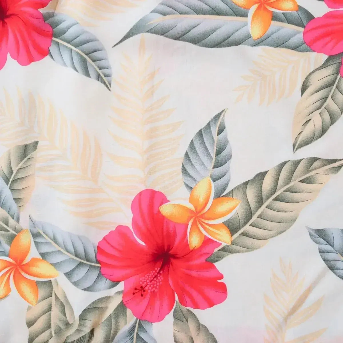 Makaha cream hawaiian rayon fabric - alohaz