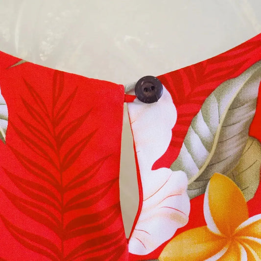 Makaha red hawaiian fiesta dress - alohaz