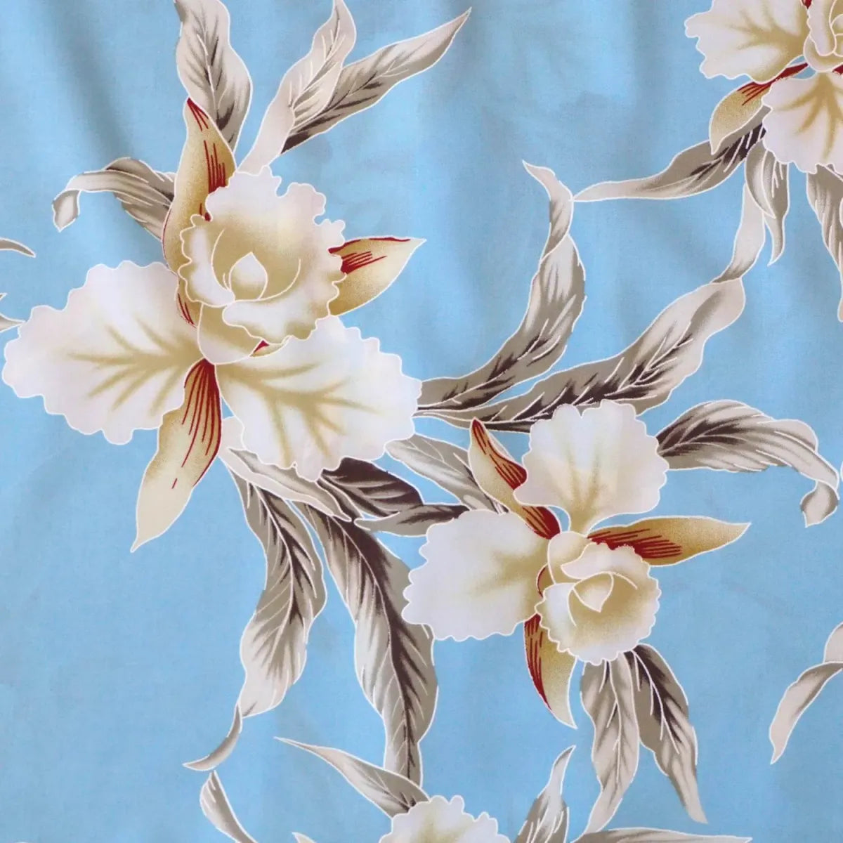 Mele blue hawaiian rayon fabric