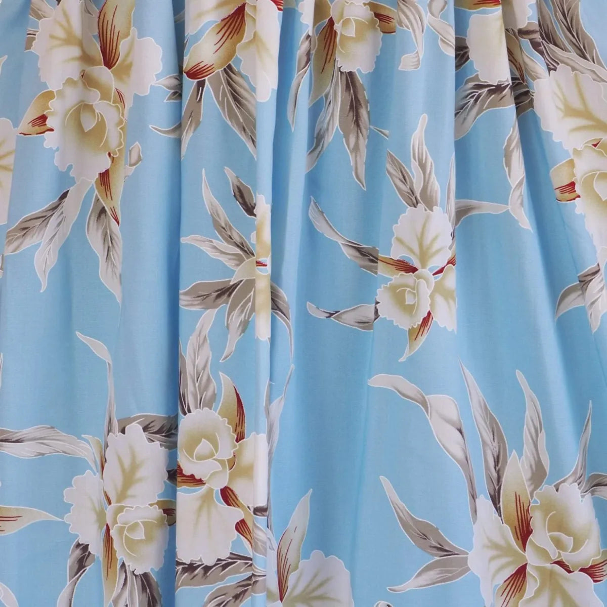 Mele blue hawaiian rayon fabric