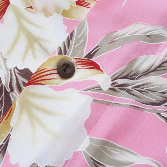 Mele pink hawaiian rayon shirt - alohaz