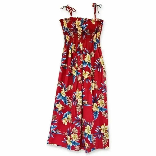 Midnight maroon hawaiian maxi dress - alohaz