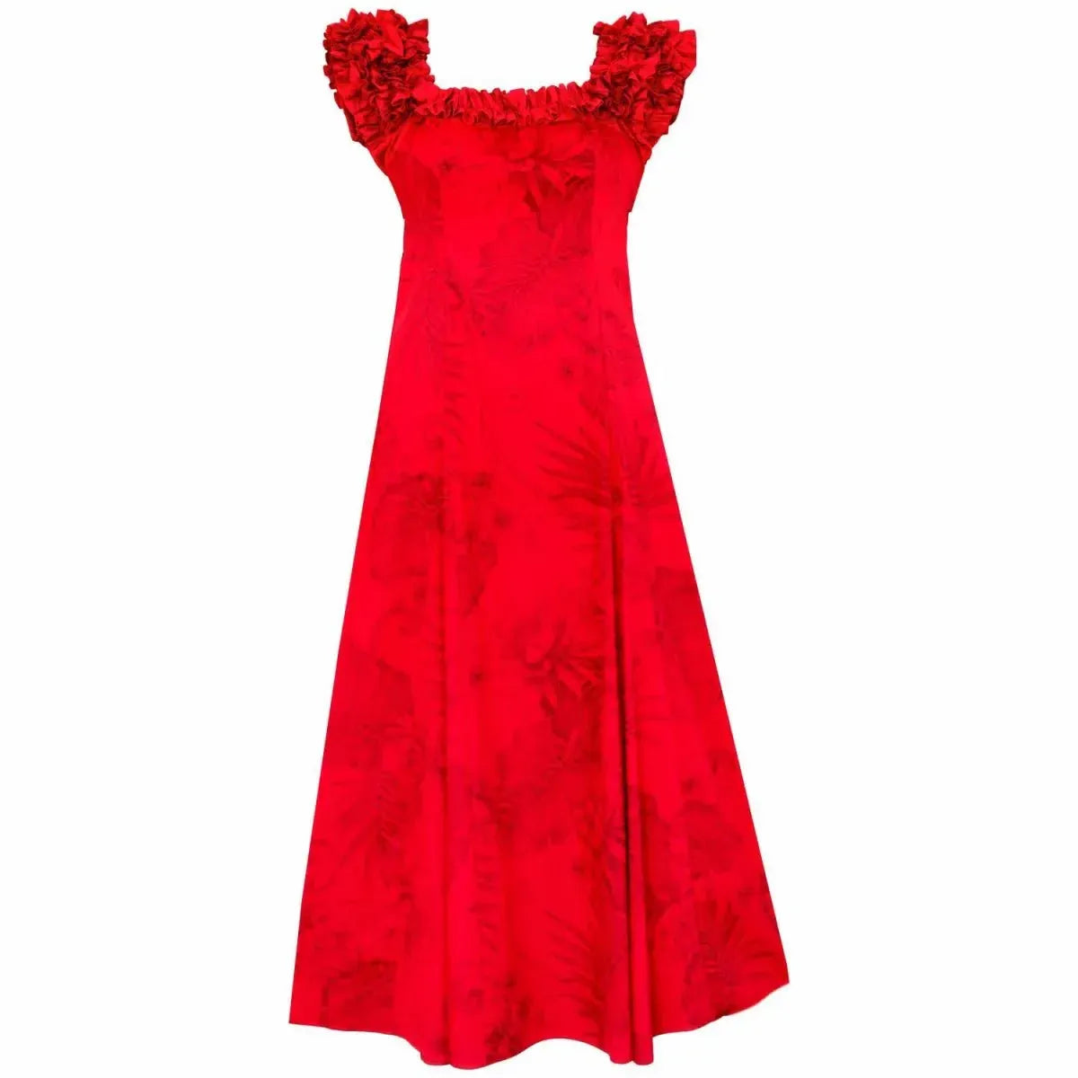 Monstera cereus red hawaiian leilani dress - alohaz