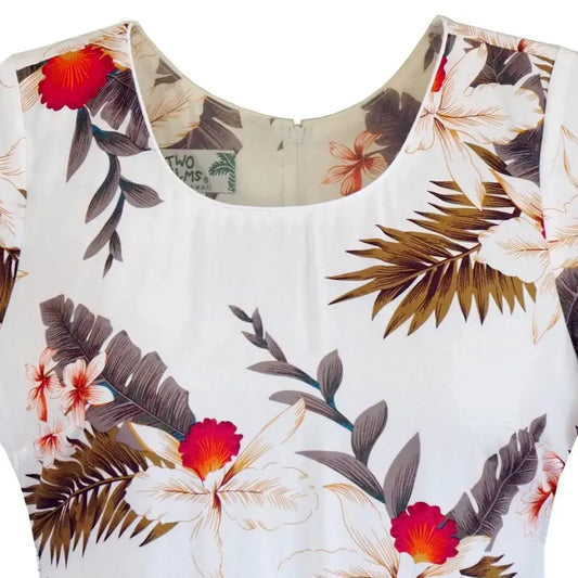 Moon white hawaiian laka dress - alohaz